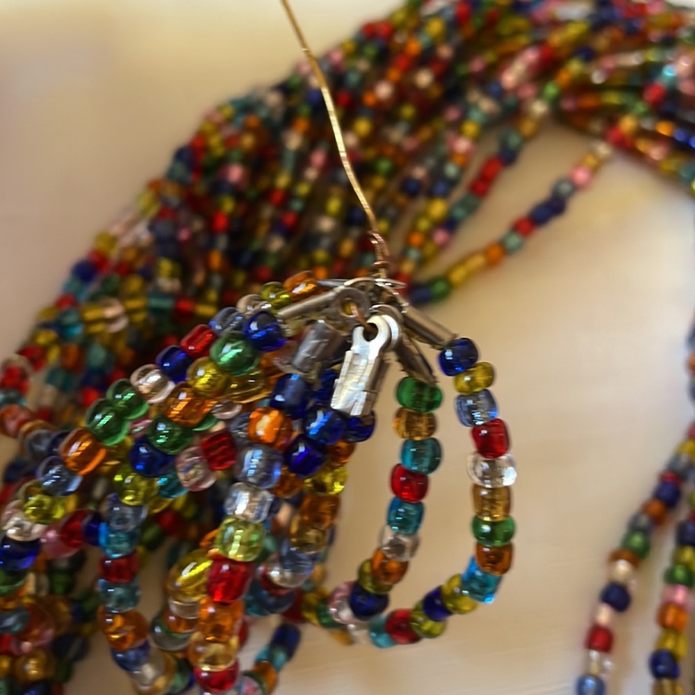 Lot of 9 multicolor glass beads strands unfinished for jewelry and crafts 30” L - Picture 3 of 7